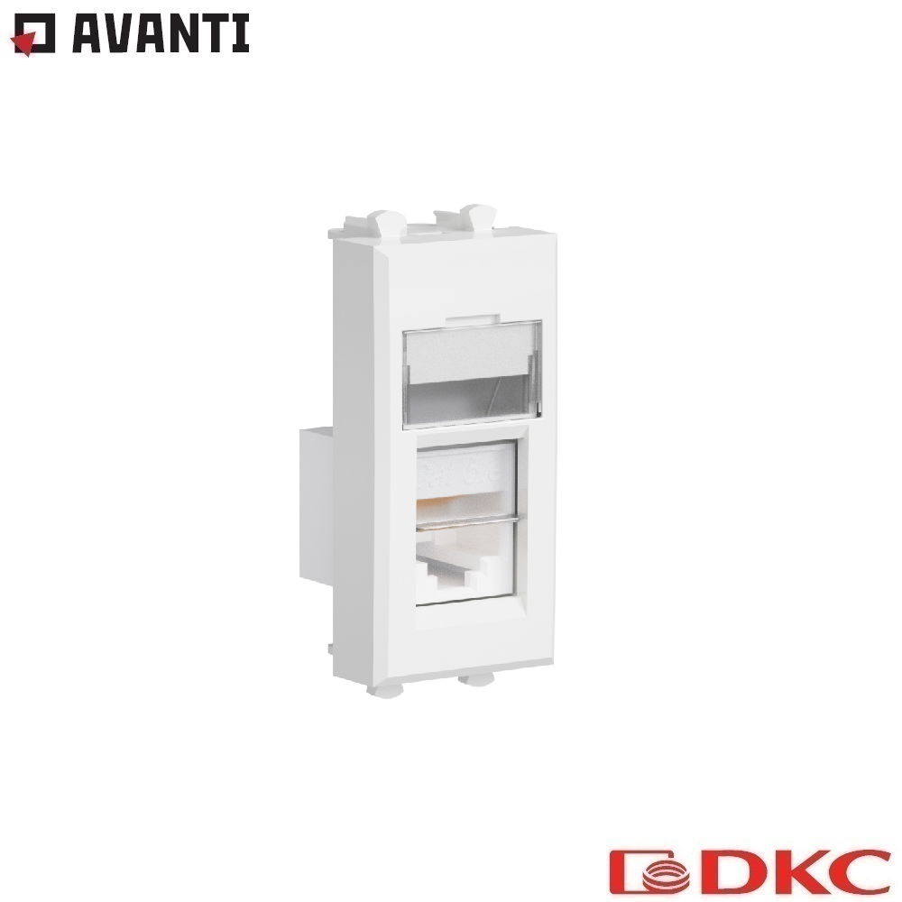 Компьютерная розетка 'Белое облако' 'Avanti' RJ-45 модульная,кат. 5е , 1 мод