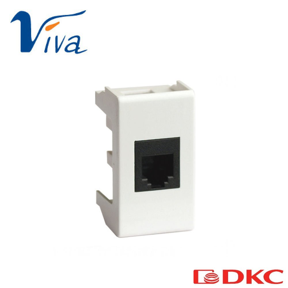 Компьютерная розетка RJ-45 кат.5E, «Viva», 1 мод., белая