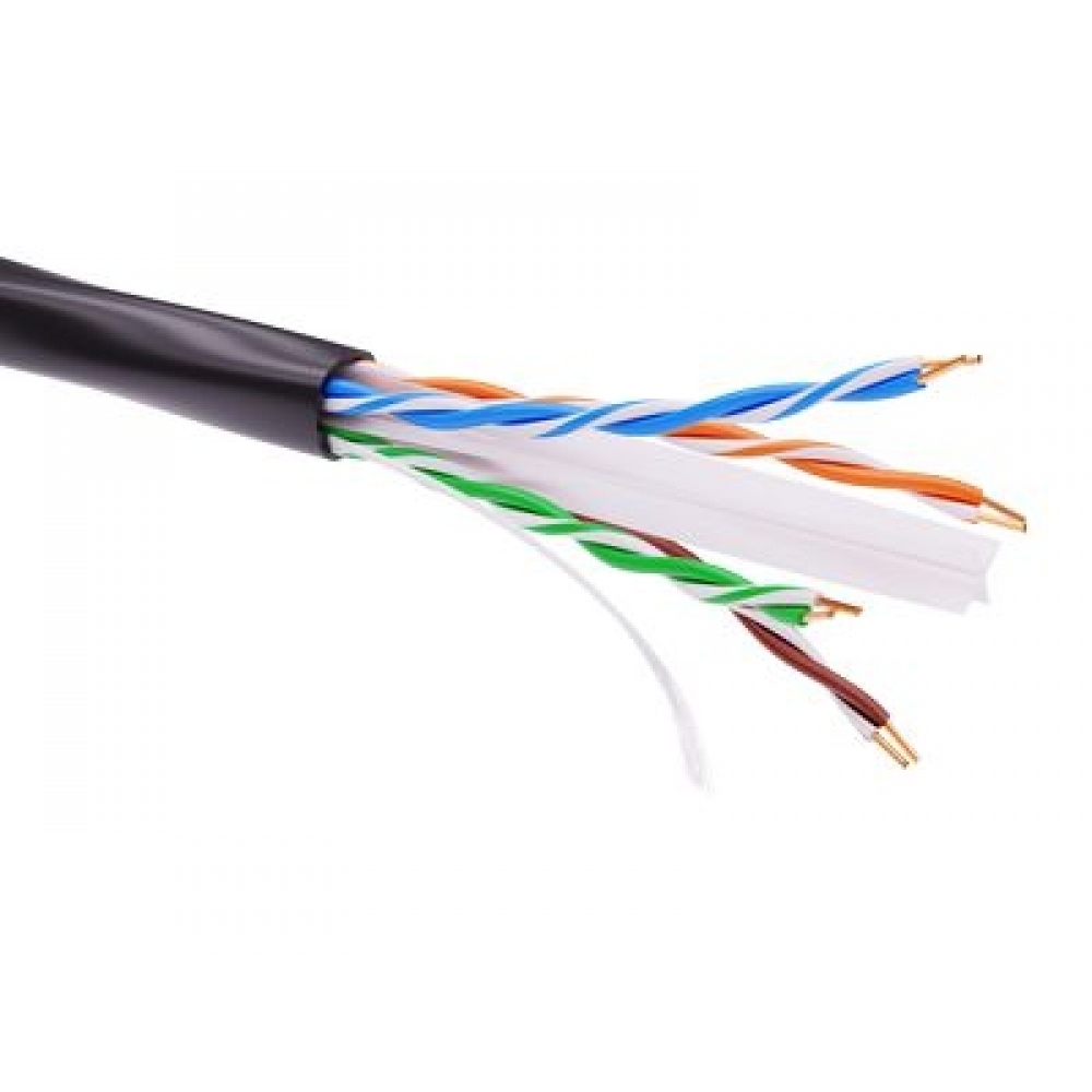 Информационный кабель неэкранированый U/UTP 4х2 CAT6A, PE, чёрный