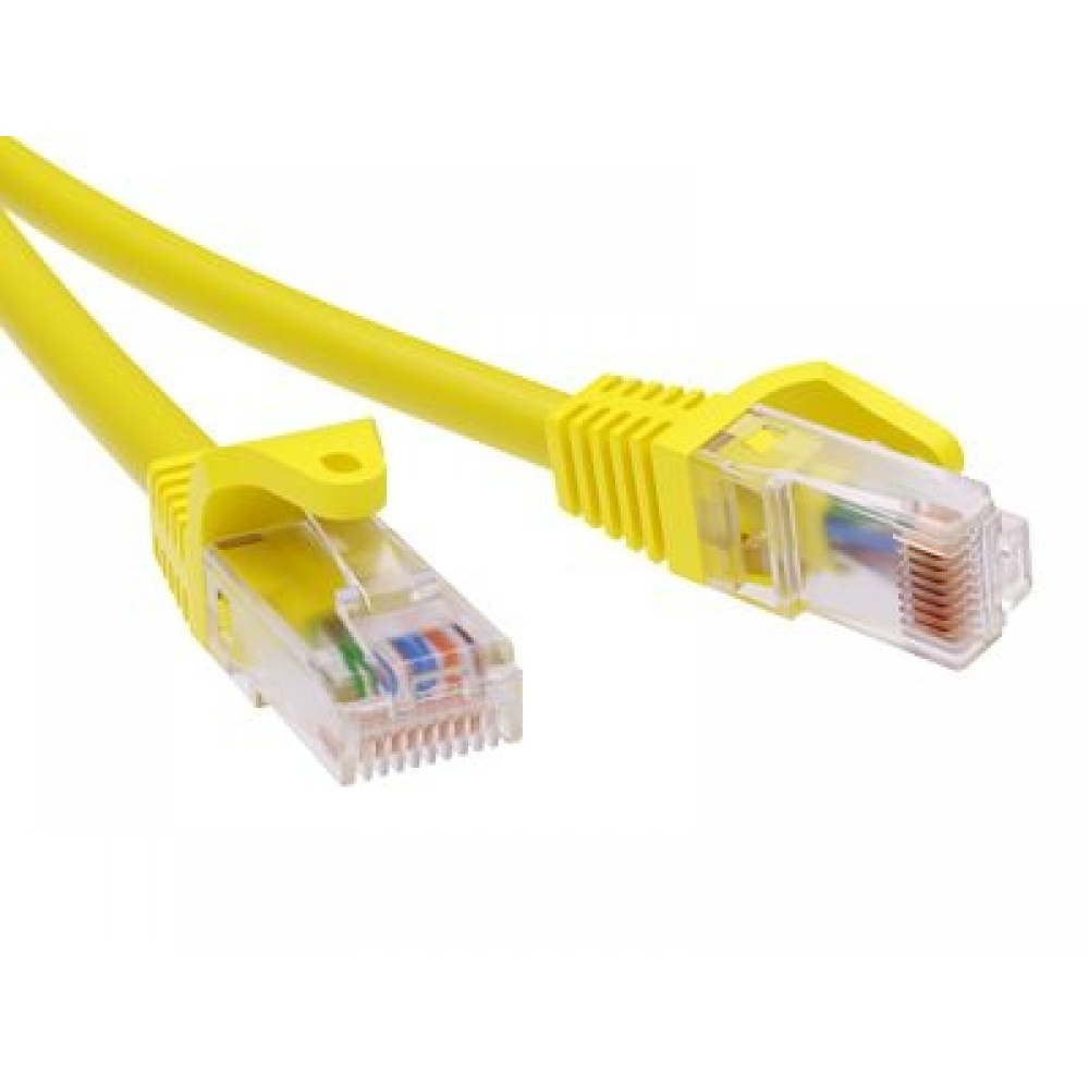 Патч-корд неэкранированный CAT5E U/UTP 4х2, LSZH, желтый, 0.5м