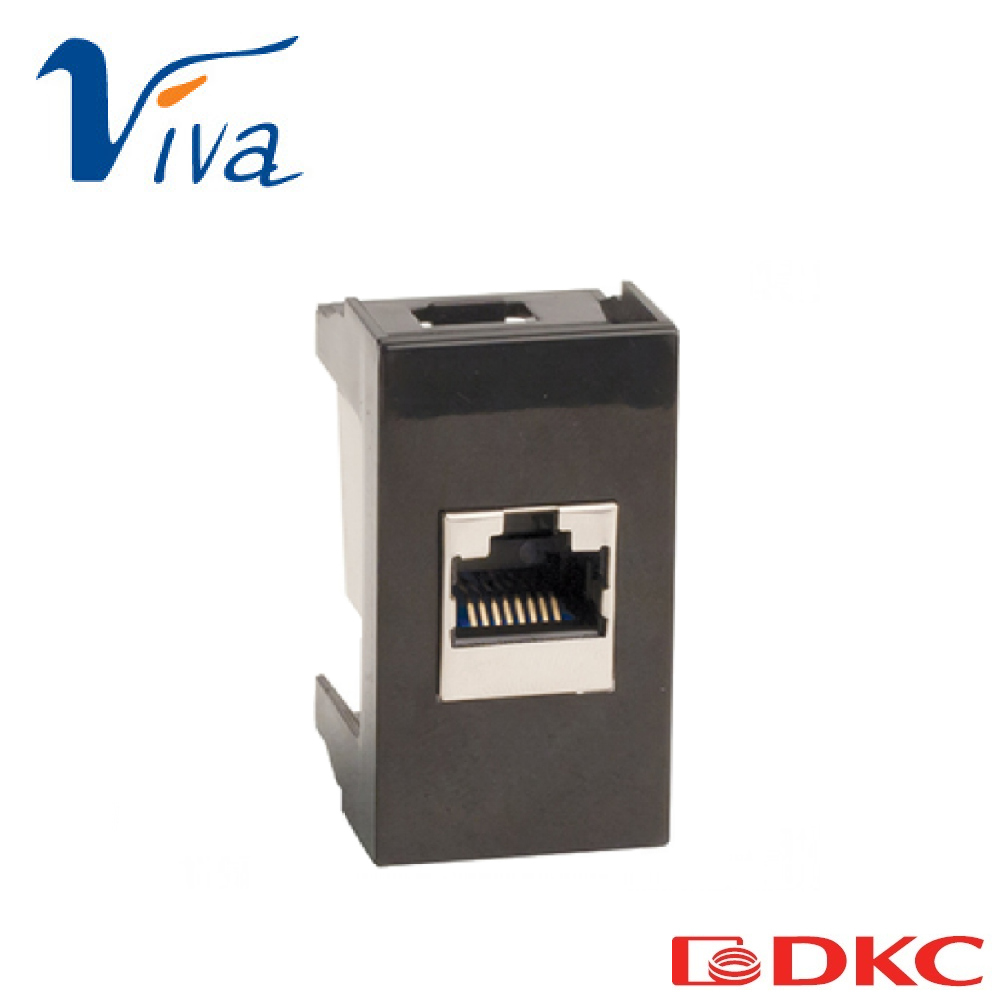 Розетка RJ-45 кат.6,экр,Viva,1 мод.,черн