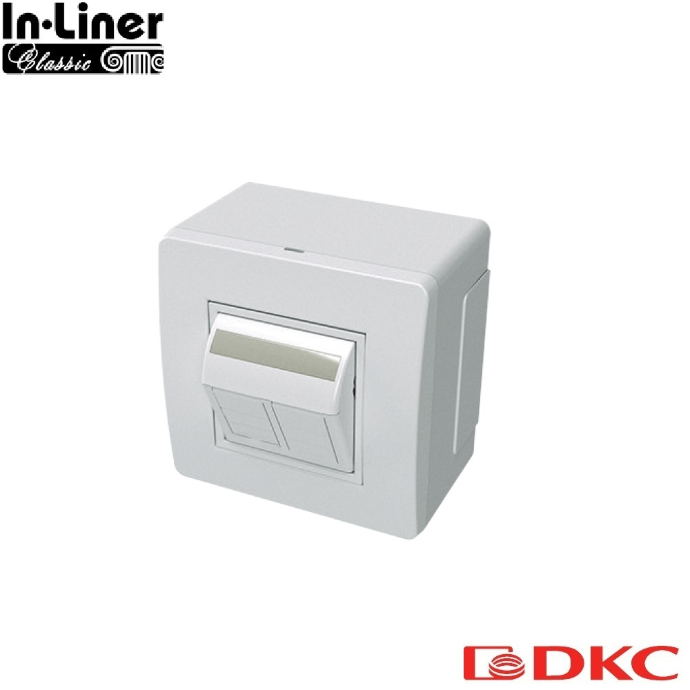 Коробка в сборе с 2 розетками RJ45, кат.5е (телефон / компьютер), белая