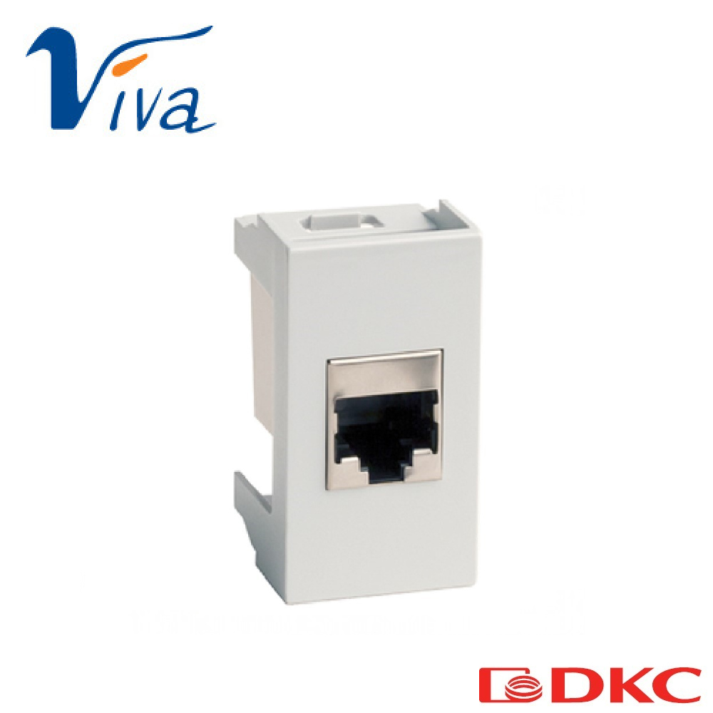 Розетка RJ-45 кат.5E,Viva,1 мод.,серая