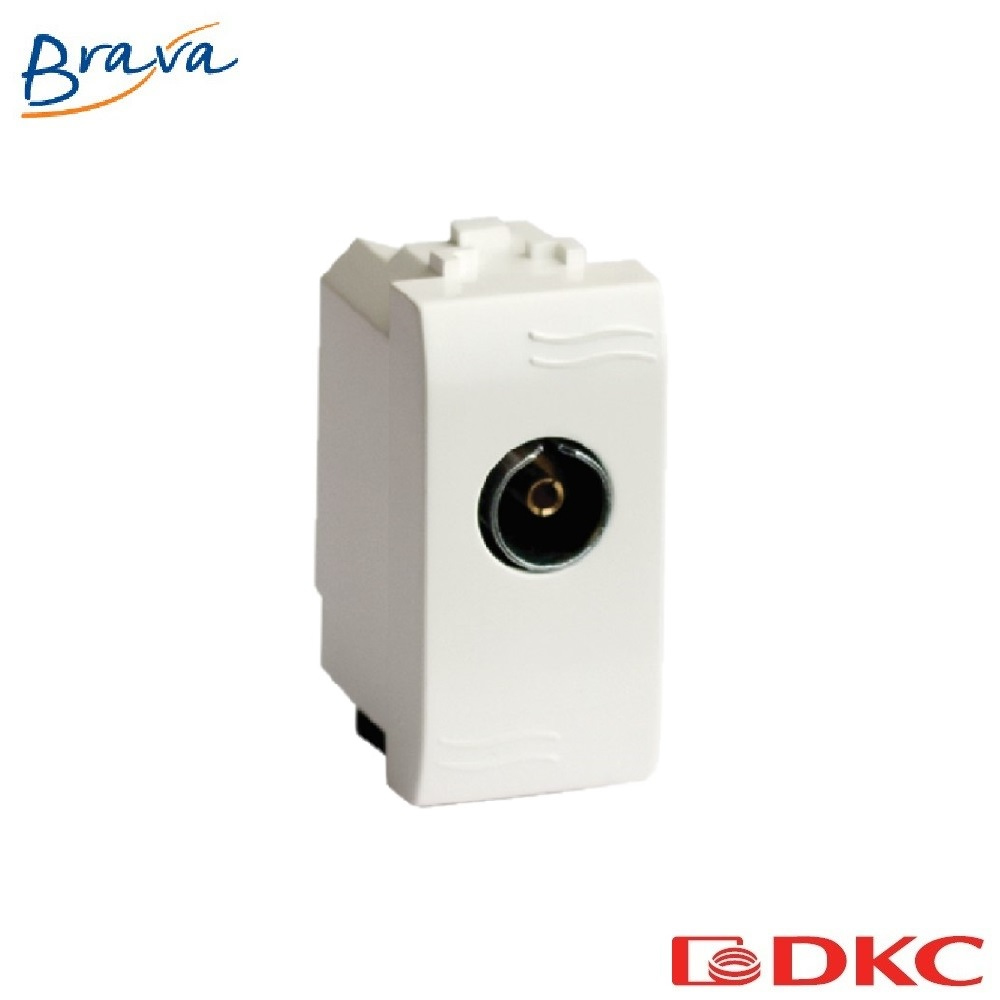 TV розетка без согласующего сопротивления (проходная), черная, 1мод.