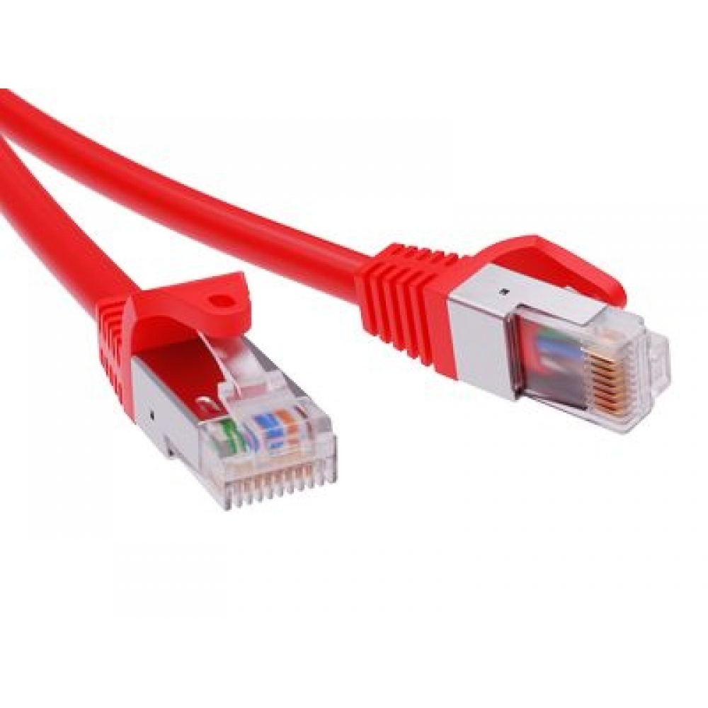 Патч-корд экранированный CAT6 F/UTP 4х2, LSZH, красный, 1.0м