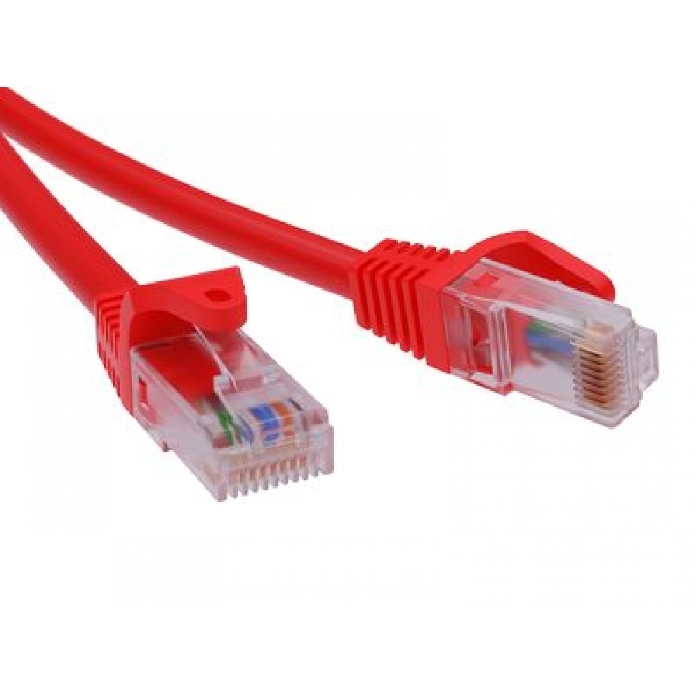Патч-корд неэкранированный CAT5E U/UTP 4х2, LSZH, красный, 0.5м