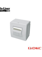 Коробка в сборе с 1 розеткой RJ45, кат.5е (телефон / компьютер), белая