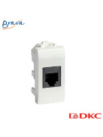 Компьютерная розетка RJ-45, кат.5E (разъем AMP), черная, 1мод.