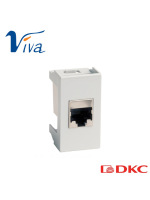 Розетка RJ-45 кат.6,Viva,1 мод.,серая