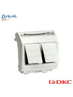 Компьютерная розетка RJ-45, кат.5Е (2 разъема АМР), слон.кость, 2мод.