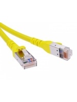 Патч-корд экранированный CAT6A SF/UTP 4х2, LSZH, желтый, 0.5м