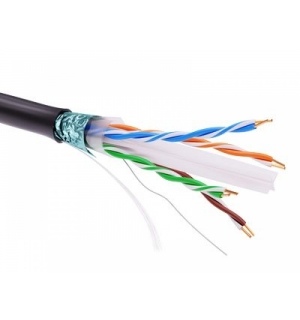 Информационный кабель экранированый F/UTP 4х2 CAT6, PE, чёрный