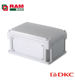 Корпус IP67,300х150х146 (выс.крышки 21),стнк.выбв.флнц.,непрозр.крыш.