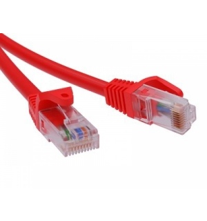 Патч-корд неэкранированный CAT5E U/UTP 4х2, LSZH, красный, 1.0м