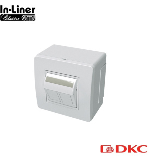 Коробка в сборе с 2 розетками RJ45, кат.5е (телефон / компьютер), коричневая