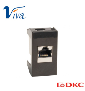 Розетка RJ-12,Viva,1 мод.,черн