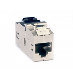 Модуль Keystone RJ45 CAT6 проходной экранированный, серебристый