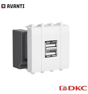 USB зарядное устройство 'Белое облако', 'Avanti', 2.1А, 2 мод.
