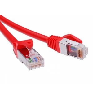 Патч-корд экранированный CAT5E F/UTP 4х2, LSZH, красный, 5.0м