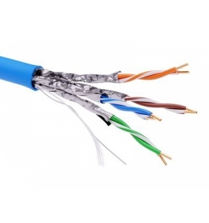 Информационный кабель экранированый U/FTP 4х2 CAT6A, LSZH, синий