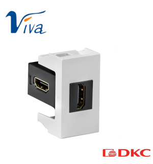 HDMI розетка, Viva, белая, 1 мод.