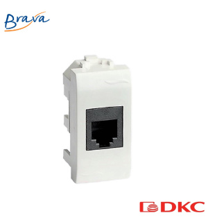 Ком.роз. RJ45 кат.5e экран., 8P8C, Brava, слон.кость, 1мод