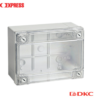 Коробка ответвит. с гладкими стенками, прозрачная, IP56, 120х80х50мм
